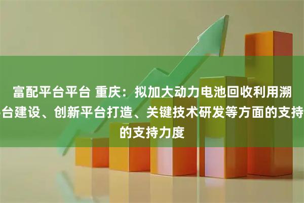 富配平台平台 重庆:拟加大动力电池回收利用溯源平台建设、创新平台打造、关键技术研发等方面的支持力度